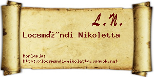Locsmándi Nikoletta névjegykártya