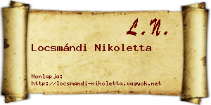 Locsmándi Nikoletta névjegykártya