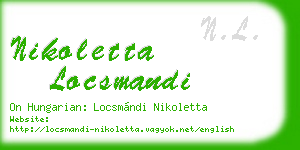 nikoletta locsmandi business card
