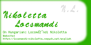 nikoletta locsmandi business card